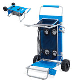Old Bahama Bay 2-in-1 cart-table on sand with snacks and drinks ready