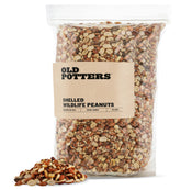 Old Potters Wildlife Shelled Peanuts packaging shows USA-sourced quality for nutritious backyard wildlife snack