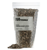 Old Potters Wildlife striped sunflower seed in feeder attracting a variety of birds.