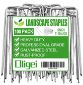 Oligei 5-inch galvanized garden stake secures weed barrier and decor