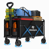 Olioliyou collapsible wagon frame shows a sturdy build for heavy loads on outdoor trips.