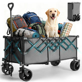 OLIXIS collapsible wagon with extended platform for bulky gear and groceries.