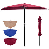 OLIXIS Half 9Ft umbrella mounted on a wall for compact balcony shade