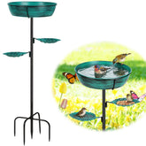 Olpchee metal bird bath with wide base for garden stability