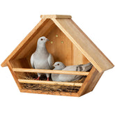 Oltara Cedar Mourning Dove Box front view showing inviting nesting entry.