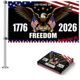 OMCleaner 250th anniversary flag front view for outdoor display and bold patriotism.
