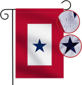 Omnisexual embroidered blue star flag for durable patriotic garden display.