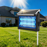 OnBeam Solar Bug Zapper front view with dual LEDs for outdoor pest protection