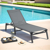 ONBRILL aluminum chaise lounge foldable outdoor chair for easy storage