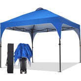 Oneofics pop up canopy frame being assembled for quick shade