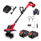 ONEVAN cordless tiller 360rpm in action for quick garden bed prep.
