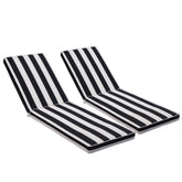 Only Choice outdoor lounge cushion stripe-black-white close-up showing durable fabric.