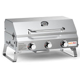 Onlyfire GS307 table top grill with three burners for versatile outdoor cooking.