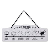 Open Road Brands Peanuts How Are You Feeling sign front view for nostalgic wall décor