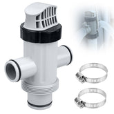 Ophjerg dual split hose plunger valve in use for Intex pool maintenance