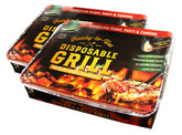 Oppenheimer USA disposable grill pack of 2, ready to use for quick outdoor meals.