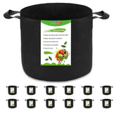OPPOLIFE 12-pack 10-gallon grow bags with ample capacity for diverse plants.