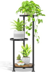Oppro 3-tier plant stand top view shows spacious trays for large pots.