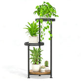 Oppro 3-tier plant stand with 10-inch trays for organized corner display.