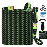 Oppsiue 100ft non expanding garden hose for steady outdoor watering.