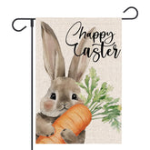 OPULANE Happy Easter Bunny flag, front view, adds festive curb appeal outdoors