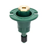 Orbit 54027 brass nozzle full pattern sprays evenly across lawns.