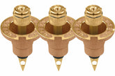 Orbit 54071 brass pop-up sprinkler with half-pattern spray for precise lawn irrigation