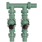Orbit 57250 two-valve manifold for flexible, multi-zone irrigation.