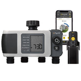 Orbit B-hyve XD timer front view with four outlets for multi-zone irrigation control.
