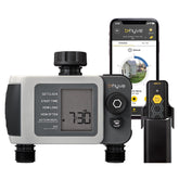 Orbit B-hyve XD timer outdoors enables automatic precise watering.