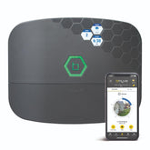 Orbit B-hyve XR 16-zone controller front view showing remote irrigation control