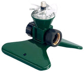 Orbit Cyclone II tandem base rotating sprinkler product shot delivering even lawn coverage
