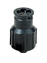 Orbit shrub sprinkler head with half-pattern spray for even coverage and efficient water use.