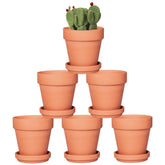 Orceler 4-inch terracotta pot with saucer for compact indoor herbs and drainage.
