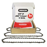 Oregon 3-Pack 38 LP chain for 16-inch bar, ready to cut