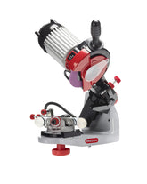 Oregon 620-120 bench grinder with hydraulic clamp for precise chain sharpening