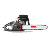 Oregon CS1500 self-sharpening chainsaw with 18-inch bar ready for trimming