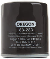 Oregon oil filter for Briggs & Stratton 491056 maintains clean oil flow.