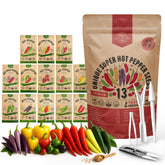 Organo Republic 13-Varieties Pack front showing diverse pepper seeds for home gardening.