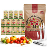 Organo Republic seed pack display shows 14 rare varieties for home gardening.