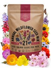 Organo Republic 21-annual wildflower seeds pack ready for planting and pollinator support.