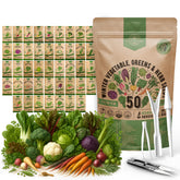Organo Republic 50-winter seeds pack with diverse heirloom varieties for year-round harvest