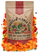 Organo Republic Nasturtium seeds pack for edible flowers, 4 oz and non-GMO