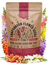 Organo Republic Snapdragon seeds 1oz pack ready for outdoor or indoor planting with high germination potential.