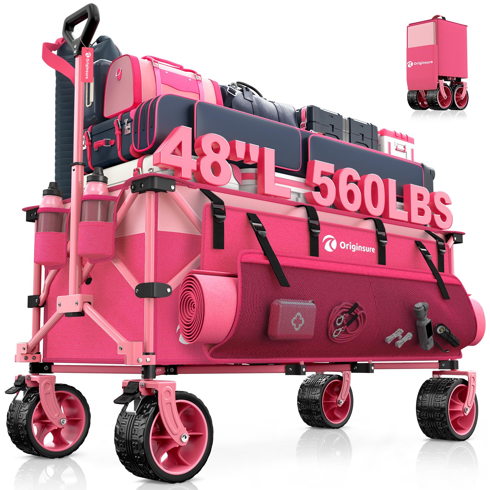 Originsure foldable wagon fully open showing large capacity for groceries