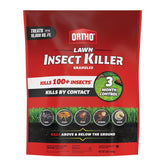 Ortho Lawn Insect Killer Granules package ready for outdoor use.