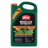 Ortho WeedClear lawn weed killer bottle-cap close-up for easy reseal and reuse