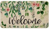 ORTIGIA welcome doormat with eucalyptus leaves traps dirt and moisture at entry.