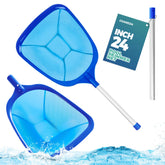 OSAMEDA pool skimmer net 24-inch front view showing sturdy frame for efficient leaf removal