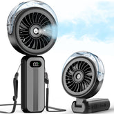 Otlonpe handheld misting fan front view with refreshing cooling on demand